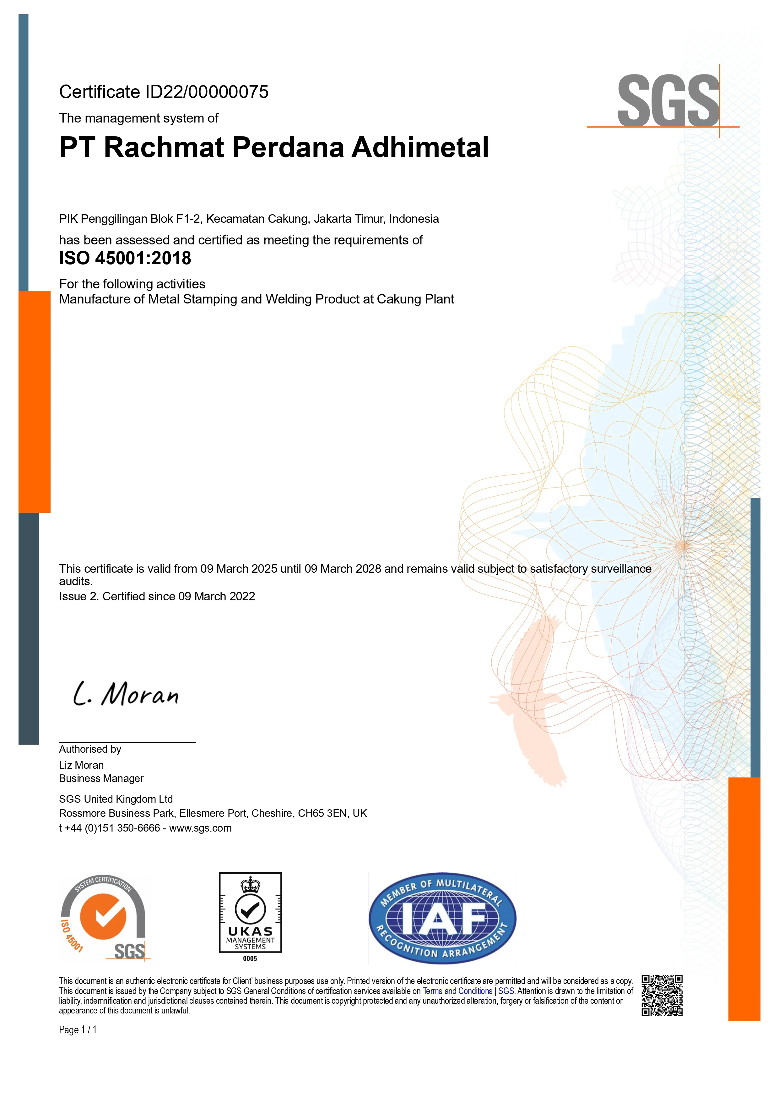 Sertifikat ISO-45001-2018(2025-2028)