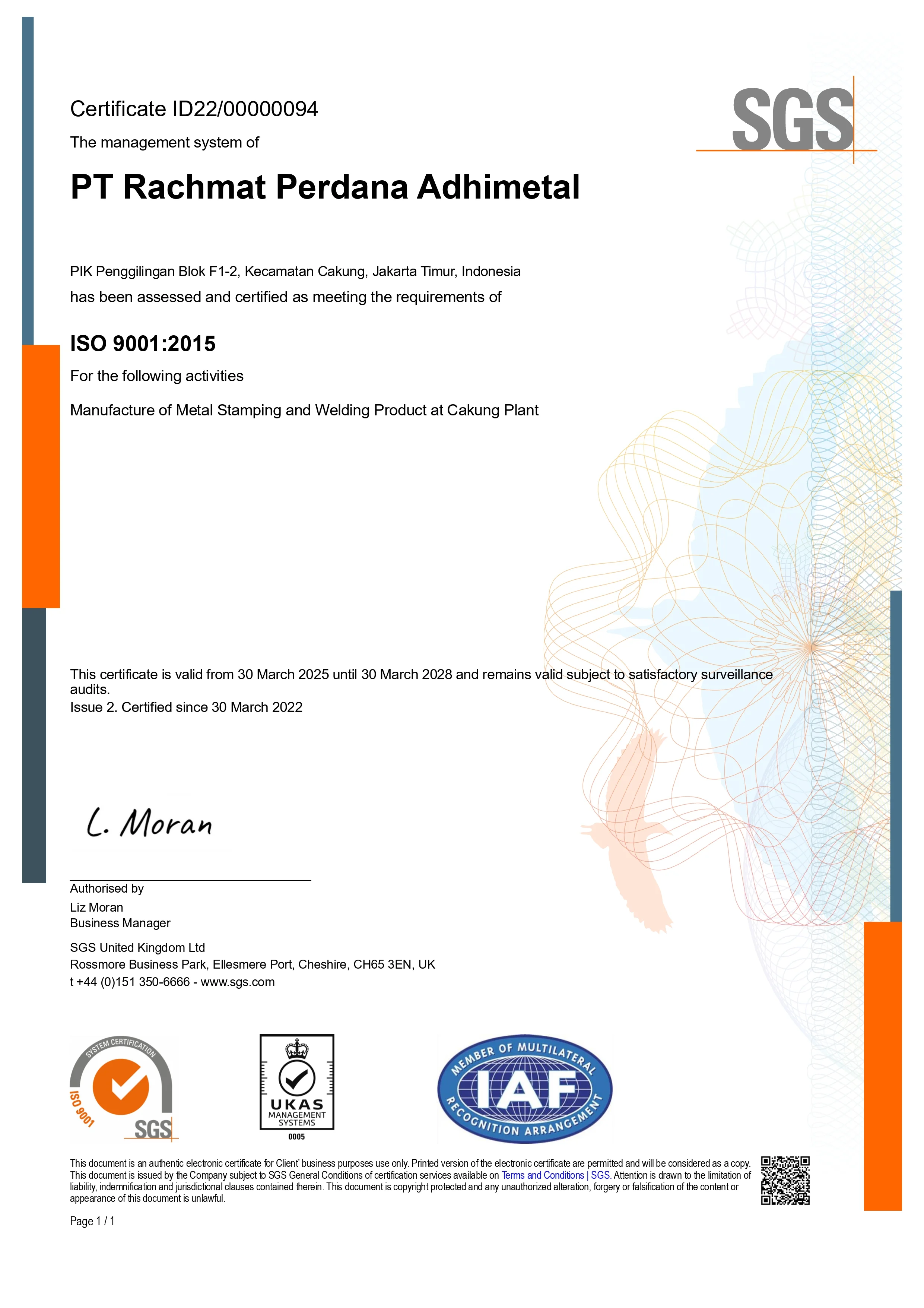 Sertifikat ISO-9001-2015(2025-2028)