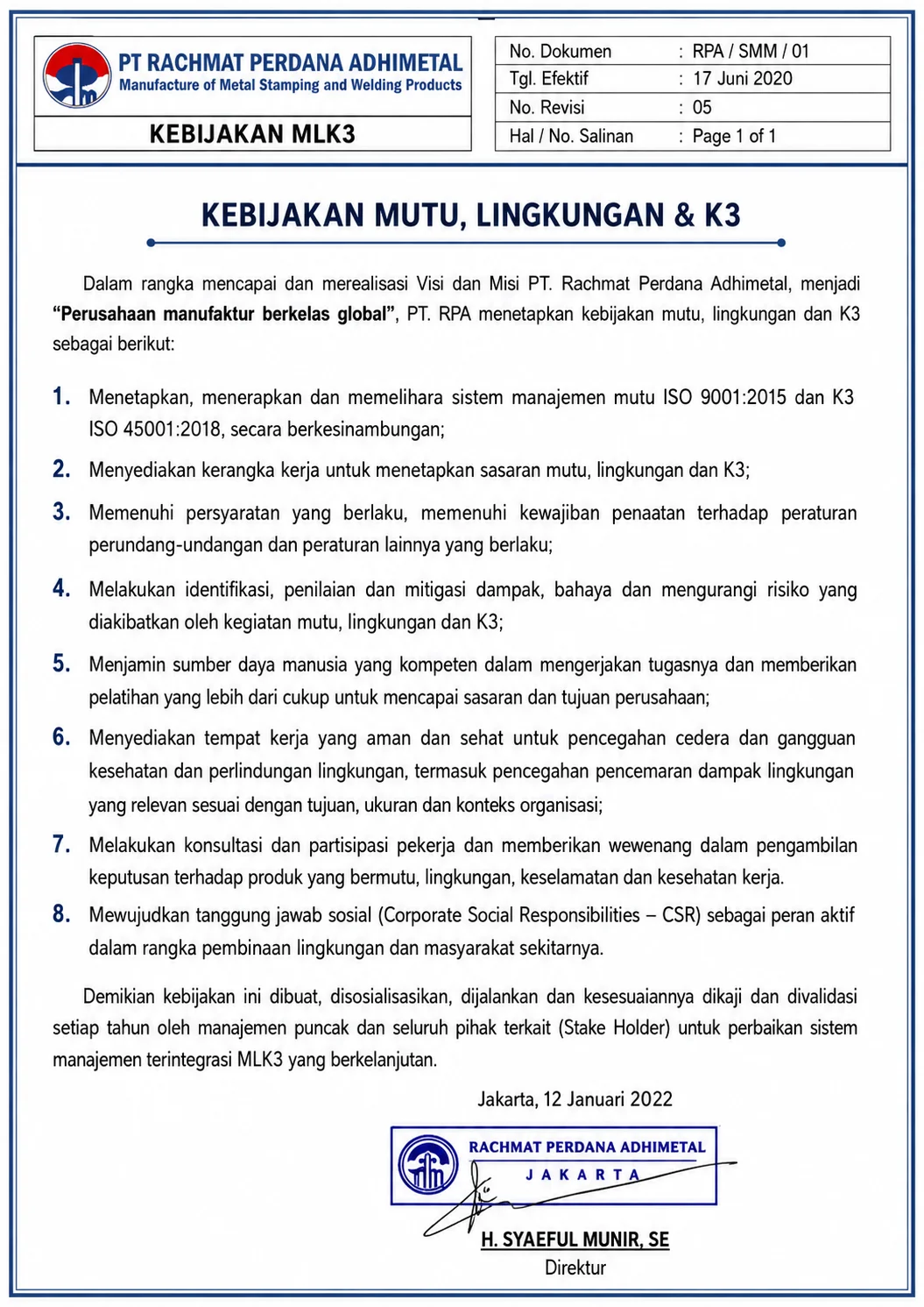 Kebijakan MLK3